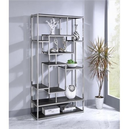 MYCO FURNITURE Myco Furniture AL105 36 x 12 x 71 in. Allaire Bookshelf; Gray AL105